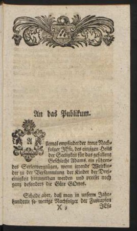 An das Publikum
