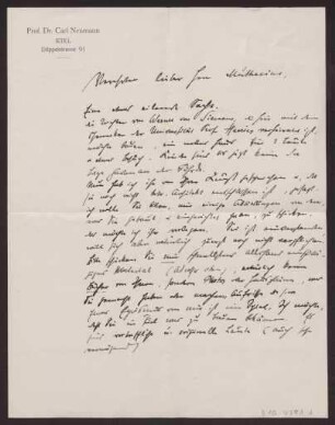 Schreiben an Hermann Muthesius (Brief)