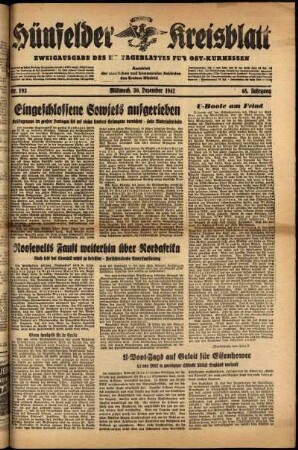 Ausgabe vom Mittwoch, den 30. Dezember 1942.