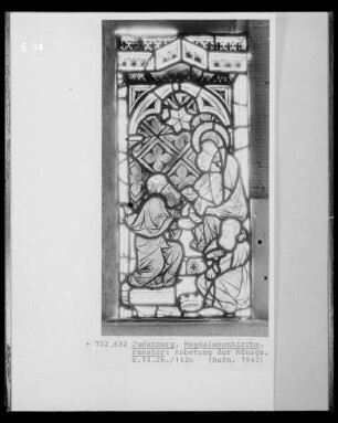 Südliches Chorfenster mit Szenen aus dem Marienleben und Aposteln — Anbetung des Christuskindes durch die Heiligen Drei Könige
