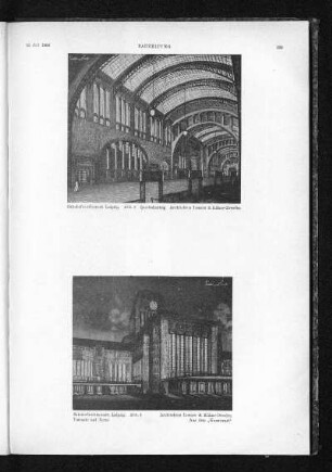 Entwürfe zu dem Bahnhofsgebäude in Leipzig von den Architekten Lossow & Kühne