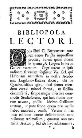Bibliopola Lectori