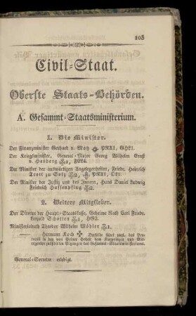 A. Gesammt=Staatsministerium.