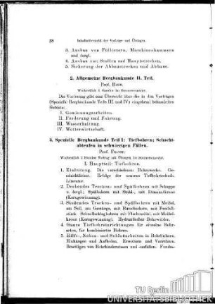 2. Allgemeine Bergbaukunde II. Teil