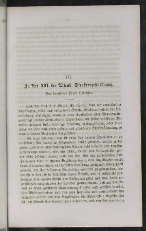 VII. Zu Art. 294. der Altenb. Strafprozeßordnung
