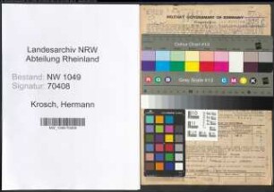 Entnazifizierung Hermann Krosch , geb. 26.03.1913 (Gastwirt)