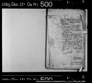 Sendung von Windhunden an Graf Hans Ludwig zu Gleichen