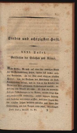 Sieben und achtzigster Heft.