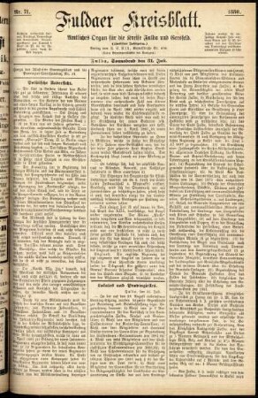 Erste Ausgabe vom Samstag, den 31. Juli 1880.