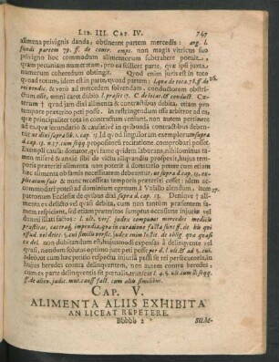 Cap. V. Alimenta Aliis Exhibita An Liceat Repetere.