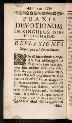 152-205, Praxis Devotionum In Singulos Dies Hebdomadae