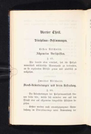 Vierter Theil. Disciplinar-Bestimmungen.