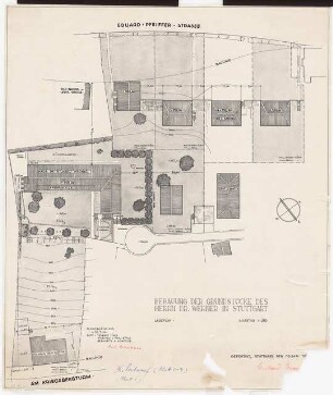 Bebauung der Grundstücke Dr. Werner, Stuttgart: Lageplan 1:250