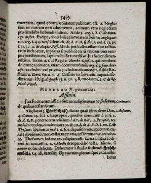 Membrum V. percurrens: Affinia