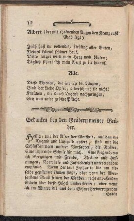 Gedanken bey den Gräbern meiner Brüder.