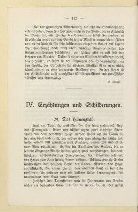 IV. Erzählungen und Schilderungen