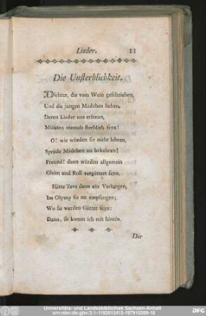 Die Unsterblichkeit.
