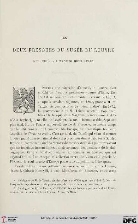 2. Pér. 25.1882: Les deux fresques du musée du Louvre attribuées à Sandro Botticelli