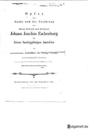 90: Brief von Johann Joachim) (Eschenburg an Johann Joachim Eschenburg