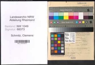 Entnazifizierung Clemens Schmitz , geb. 29.10.1893 (Lehrer)