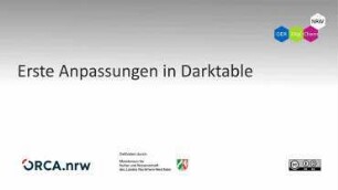 Darktable: Erste Anpassungen