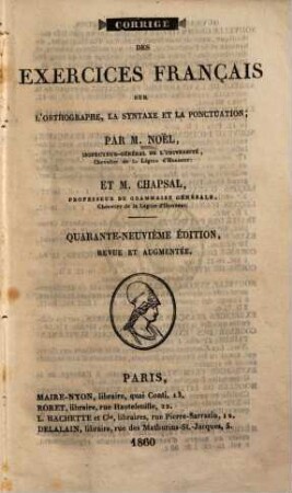 Corrig'e des exercices français sur l'orthographie, la syntaxe et la ponctuation
