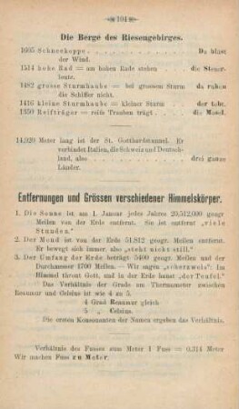 Entfernungen und Größen verschiedener Himmelskörper