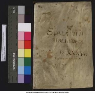 Bibliotheca Georgij Spalatini. Des Spalatini Liberey. M. D. XXXV.