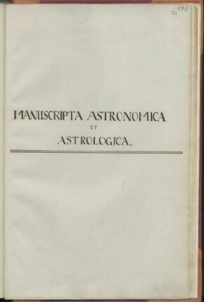 Manuscripta astronomica et astrologica