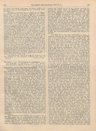 185-187 [Rezension] Spengler, Oswald, Der Untergang des Abendlandes. Umrisse einer Morphologie der Weltgeschichte. 2. Bd.: Welthistorische Perspektiven