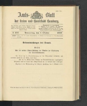 No. 237, 3. Oktober 1918
