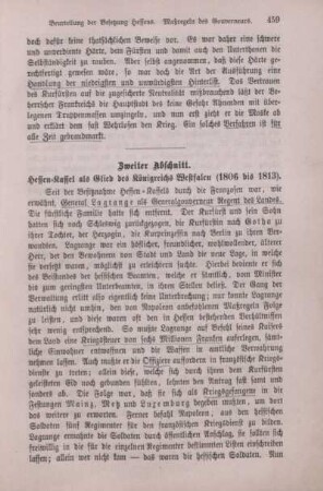 Zweiter Abschnitt. Hessen-Kassel als Glied des Königreichs Westfalen (1806 bis 1813)