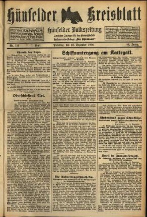 Erste Ausgabe vom Dienstag, den 23. Dezember 1930.