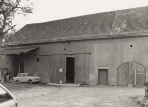 Mobschatz-Podemus, Podemuser Ring 2. Bauernhof. Scheune (bez. 1864)