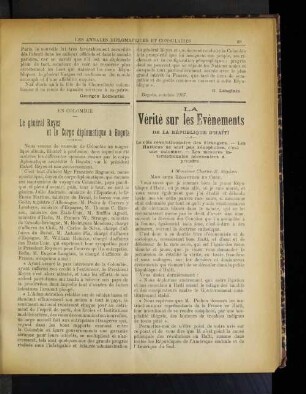 La Verite sur les Evenements de la Republique d'Haiti