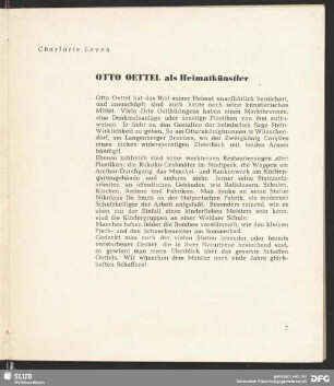 Otto Oettel als Heimatkünstler