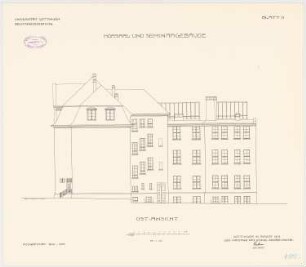 Hörsaal- und Seminargebäude der Universität Göttingen: Aufriss Ostansicht 1:100