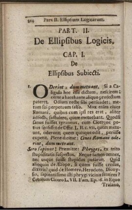 Pars II. De Ellipsibus Logicis.
