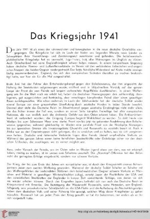Das Kriegsjahr 1941