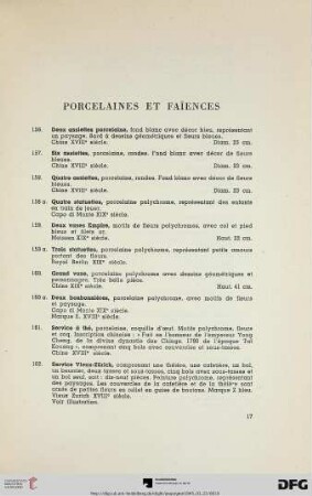 Porcelaines et faïences (Nr. 156-212)