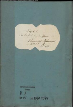 Kirchenbuchduplikat der katholischen Gemeinde in Everswinkel (GHT 1870-1874). (Gemeinde: Everswinkel, katholische Gemeinde )