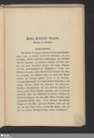 Prinz Friedrich August, Herzog von Sachsen