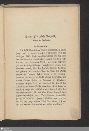 Prinz Friedrich August, Herzog von Sachsen