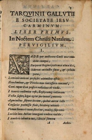 Tarquinii Gallutii Sabini e Societate Jesu carminum libri tres