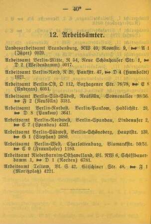 12. Arbeitsämter
