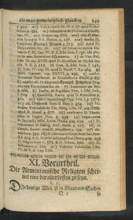 XI. Vorurtheil. Die Arminianische Religion scheinet eine der allerbesten zu seyn.