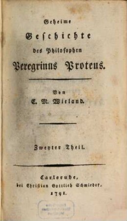 Geheime Geschichte des Philosophen Peregrinus Proteus, 2