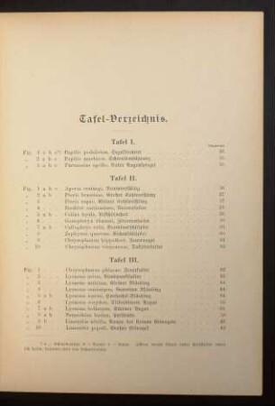 Tafel-Verzeichnis.