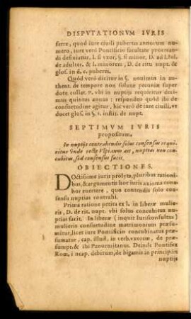 Septimum Iuris propositum.