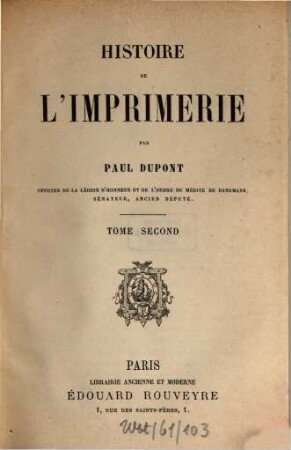 Histoire de l'imprimerie. 2